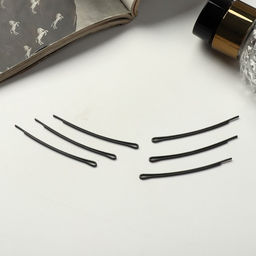 Невидимки для волос «Народные», 4.4 см, набор 20 шт., чёрные