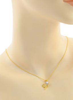 Подвеска с фианитом "Звезда" на цепочке цв.золотистый