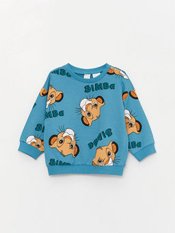 Bisiklet Yaka Aslan Kral Bask?l? Erkek Bebek Sweatshirt ve E?ofman Alt 2li - Waikiki фото 2