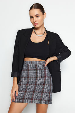 TRENDYOLMILLA Lacivert Ekose Kase Kumas Mini Dokuma Etek TWOAW20ET0120  фото 10