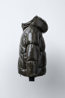 WATER-REPELLENT QUILTED COAT WITH HOODIE - Zara фото 3