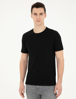 Siyah Slim Fit Basic Ti__rt