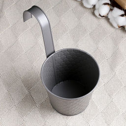 Кашпо навесное «Ведёрко Линда», 12×10×13 см, серое