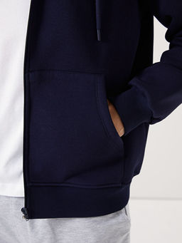 Kap??onlu Uzun Kollu Erkek Fermuarl? Sweatshirt