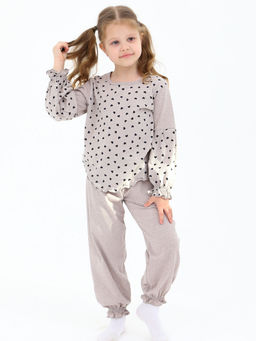 Пижама с брюками Китти серый меланж 33067