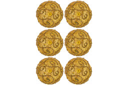 Набор 6 новогодних шаров 8*8 см Вензеля золото - Elan gallery фото 13