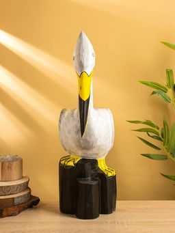 Сувенир «Пеликан», 17×20×50 см, дерево, белый