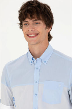 U. S. Polo Assn Мужская синяя рубашка с длинным рукавом - U.s. polo assn фото 9