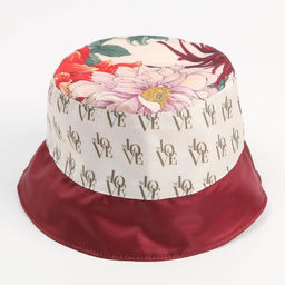 Панама Цветы, цвет бордовый, 56-58 рр. - Overhat фото 6