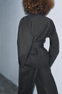 ZW COLLECTION WOOL BLEND KIMONO BLAZER - Zara фото 4