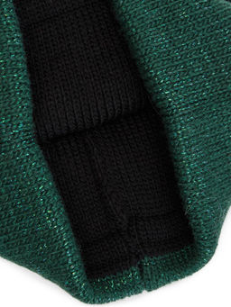 Шапка жен. шерсть+акр LB-BR55035 black/d.green