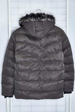 TRENDYOL MAN Gri Erkek Regular Fit Ici Polar Astarl? Ruzgara ve Suya Dayan?kl? K?sl?k Sisme Mont TMNAW23MO00009 - Trendyolmilla фото 9