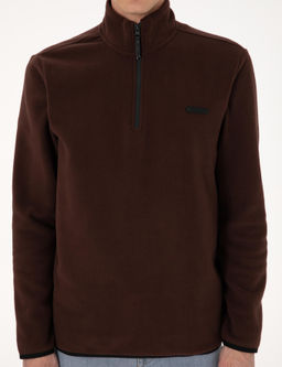 Kahverengi Regular Fit Yar_m Fermuarl_ Polar Sweatshirt - Pierre cardin фото 6