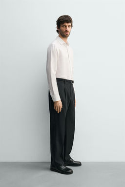 CAMISA REGULAR FIT LINO - LYOCELL / Blanco - Zara фото 4