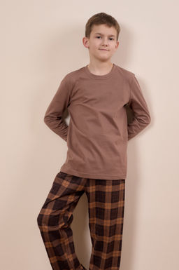 Пижама футболка с длинным рукавом и брюки М225109кк - Елена фото 4