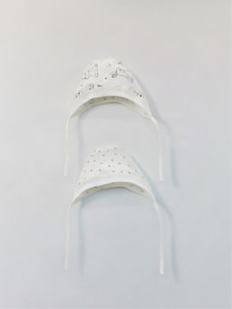 Чепчик комплект 2 шт, белый, 540 - Lesi kids фото 4