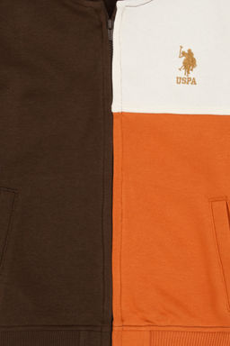 Erkek _ocuk Kahverengi Fermuarl_ Kap__onlu Sweatshirt - U.s. polo assn фото 8