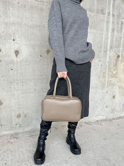 Женская кожаная сумка бочонок 1003 Хаки