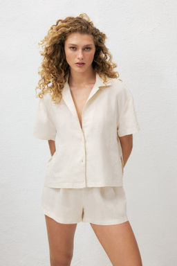 Camisa playera de lino - H&m фото 5
