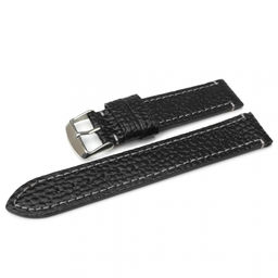 Ремешок для часов натуральная кожа черный-серыйC8-18black-grey