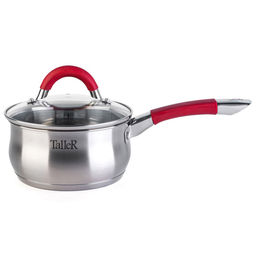 Набор посуды из нержавеющей стали Лортон 2 предмета: кастрюля 3,2л - д20см, h10,5см, ковш 1,5л - д16см, h8см, s0,5мм, дно s2,7мм, полировка зеркальная снаружи, зеркальная внутри, стеклянная жаропрочная крышка, стальной обод, пароотвод, ручки с из н - Домашняя мода фото 4