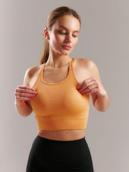 Топ спортивный женский MINAKU: SPORTLY, оранжевый, размер 44 (M)