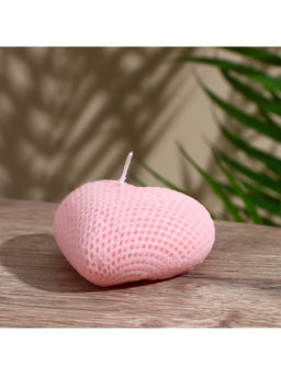 Свеча "Сердце в сеточку" 4х6х3 см, соевый воск, микс