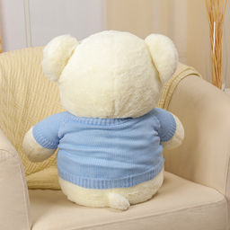 Мягкая игрушка «Медведь», белый, в голубой кофте, 75 см