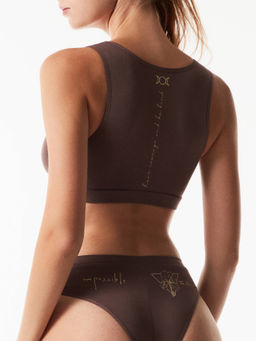 CONTE Бюстье из бамбука с тату-рисунками TATTOO STYLE LBE 1581 dark cappuccino - Conte elegant фото 6