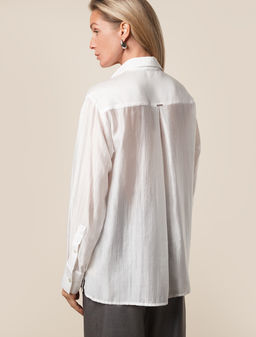 VILATTE / Блузка из полупрозрачного лиоцелла с натуральным шелком  фото 4