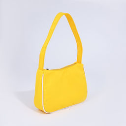 Сумка молодёжная на молнии, с принтом, 24?6.5?17 см, жёлтая