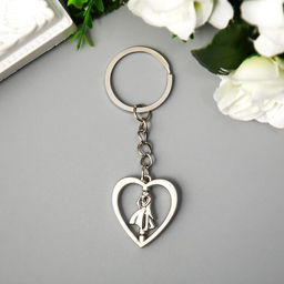 Цена за 12 шт. Брелок металл Парочка в сердце фигурка крутится 3х2,8 см - Simaland фото 4
