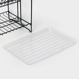 Сушилка для посуды с поддоном 2-х ярусная, разборная, 39.5×24×29.5 см, чёрная