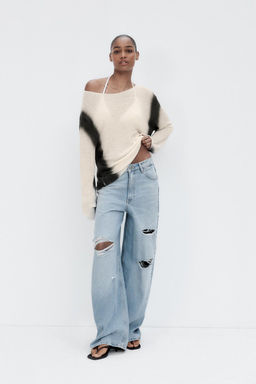 FADE PRINT KNIT SWEATER