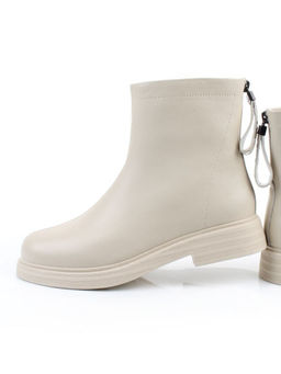 01-XKL21-225R BEIGE Ботинки демисезонные женские (натуральная кожа, байка)