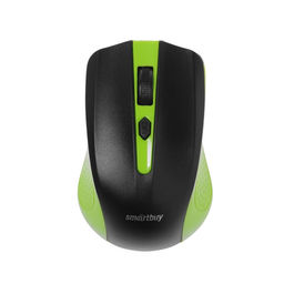 Мышь Smartbuy ONE 352, беспроводная, оптическая, 1600 dpi, 2xAAA (не в компл), зелёно-чёрная