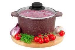 Кастрюля 2 л ГАРМОНИЯ ВКУСА "Рубин" С КРЫШКОЙ ф18, 24,5*19*15 см