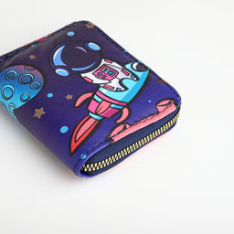 Кошелёк детский «Космос», на молнии, синий