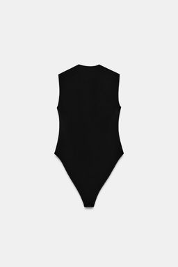 BODY ESCOTE CUADRADO STRETCH / Negro - Zara фото 6
