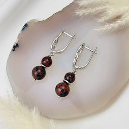 Серьги с Обсидианом