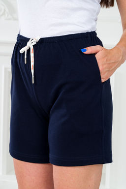 Шорты женские из футера Таиланд тёмно-синий 2