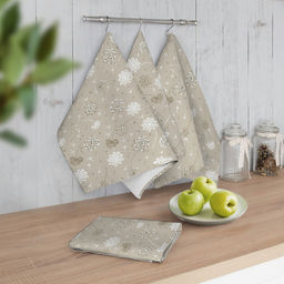 3шт Полотенце кухонное из рогожки - Одуванчики 45x60