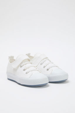 Trendyol Shoes Ekru Kanvas Is?kl? C?rt Bantl? Ve Bagc?kl? Unisex Cocuk Kids Spor Ayakkab? TAKSS25SN00044 - Trendyolmilla фото 3