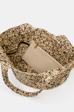 BOLSO CAPAZO CUERPO TRENZADO / Beige claro - Zara фото 5