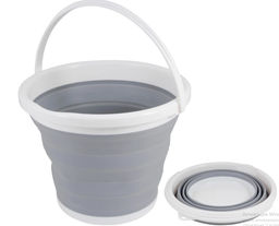 Ведро силиконовое, складное, круглое, 10л, серое
