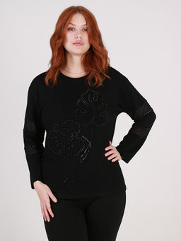 Блузка с вышивкой бусинами нарядная - Almond фото 3