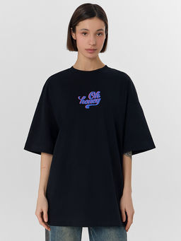 Футболка женская оверсайз черная