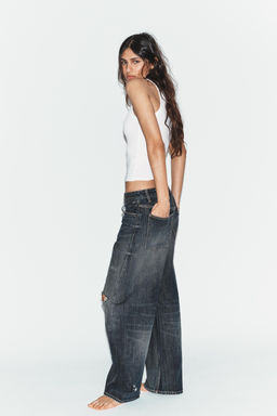 JEANS TRF BAGGY BALLOON TIRO MEDIO / Azul - Zara фото 12