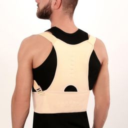 Массажёр-фиксатор для осанки и поясницы, на фастексах, размер 2XL-3XL, цвет бежевый - Onlitop фото 3