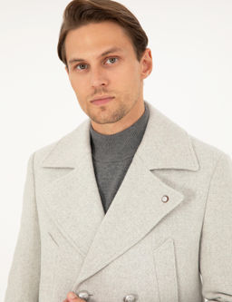 Пальто Pierre Cardin Ex Slim Fit Kaşe светло-серое